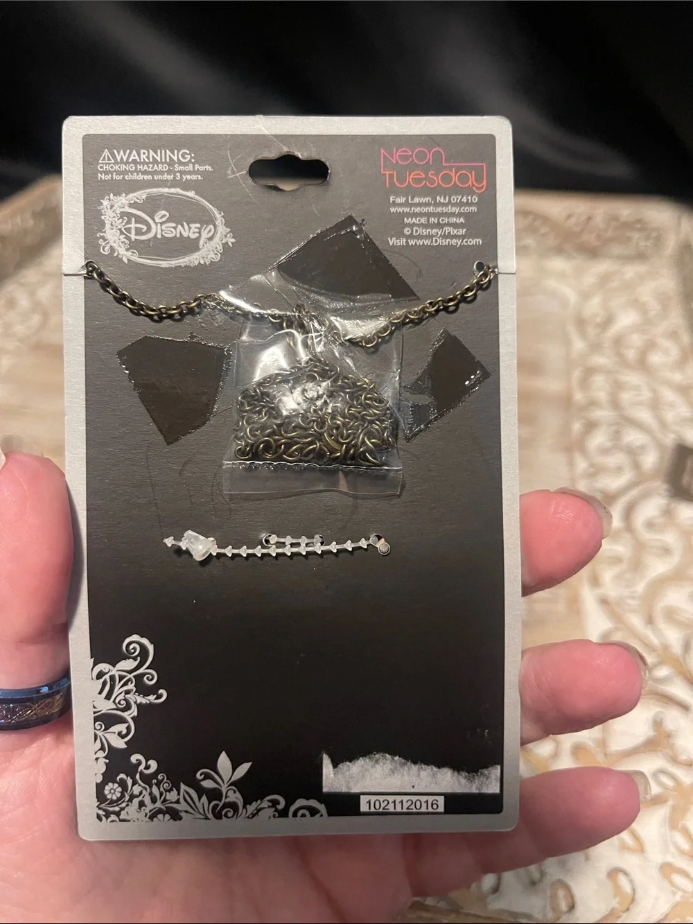 Disney Bronze UP House Necklace with Multicolor Balloon Beads and Blue Teardrop